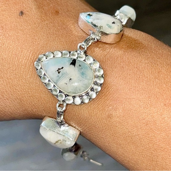 Rainbow Moonstone Bracelet 6” - 7” - Picture 3 of 8